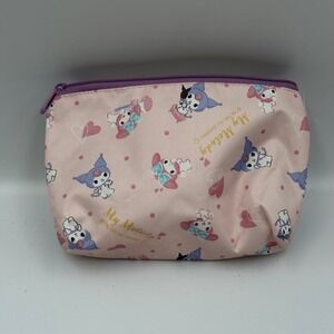 Sanrio My Melody X Kuromi Pink Boat Makeup Cosmetics Pouch Bag Zippered